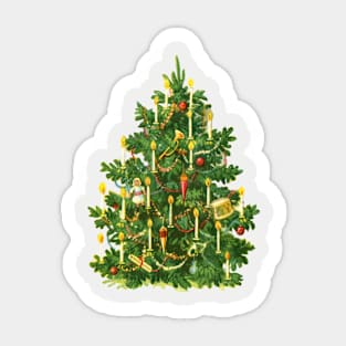 Decorated Xmas tree with candles Sticker